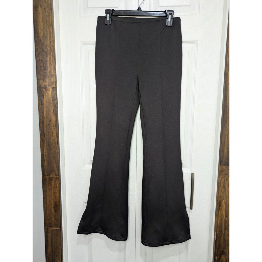 NWOT Nine West Women's Small Flare Dress Pants Black Side Zip Stretchy